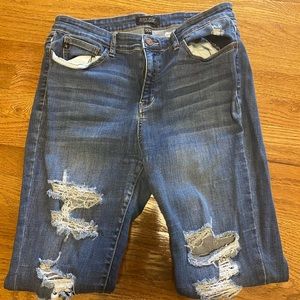 Judy Blue Distressed Skinny Jeans size 15/32